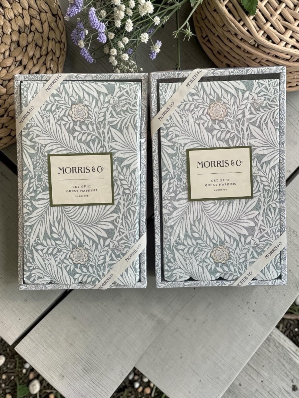 William Morris Larkspur Napkins 🌸 2 Pack Floral Table Decor Set